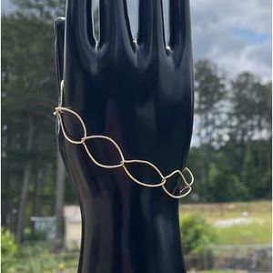 SS vermeil leaf link bracelet